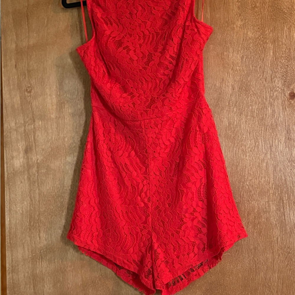 Francesca's Scarlet Lace Romper